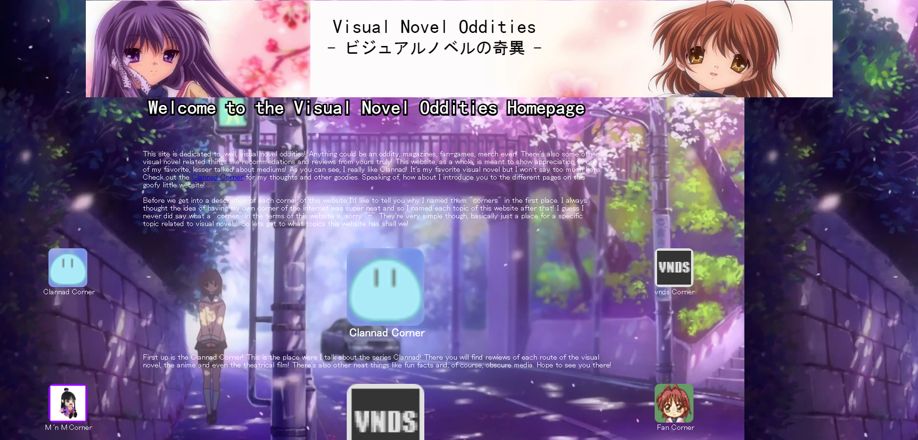 Image of a website front page.